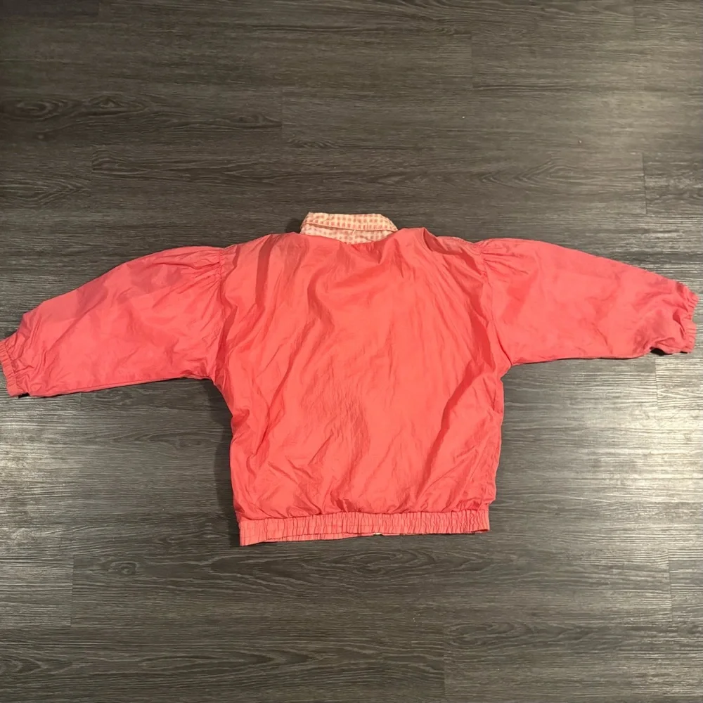 VTG 80s Windbreaker Color Block Jacket Womens LG Gitano Activewear Full Zip Pink - Picture 3 of 9